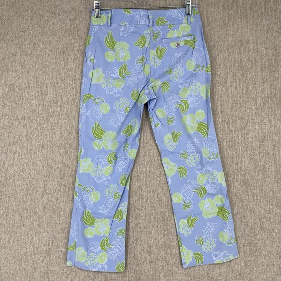 VTG Lilly Pulitzer Pants 2 Purple Fruit Capri Crop Chino‎ Floral Wide Leg - Picture 2 of 12